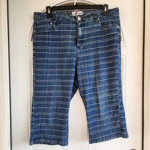 Crest Jeans Womens SZ 19/20 Plaid Cropped Wide Leg Y2K Vintage Juniors Urban